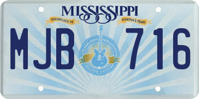 MS license plate MJB716