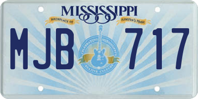 MS license plate MJB717