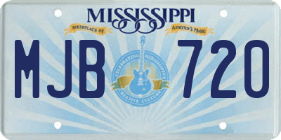 MS license plate MJB720