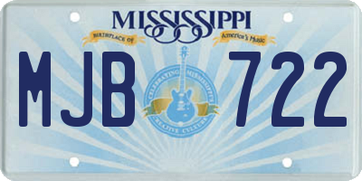 MS license plate MJB722