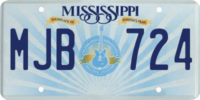 MS license plate MJB724