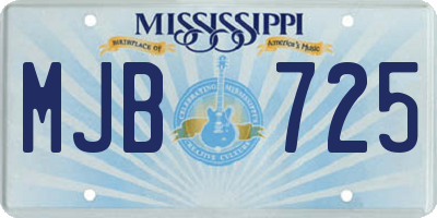 MS license plate MJB725