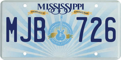 MS license plate MJB726