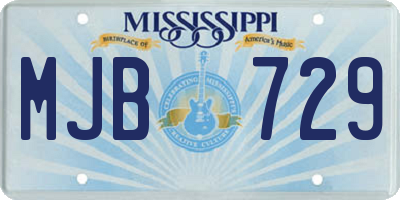 MS license plate MJB729
