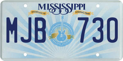 MS license plate MJB730