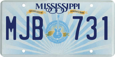 MS license plate MJB731
