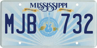 MS license plate MJB732