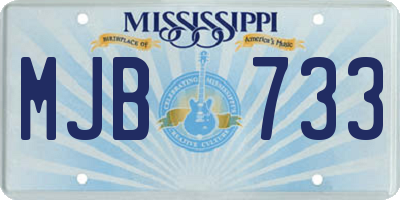 MS license plate MJB733
