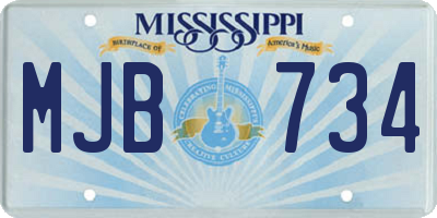 MS license plate MJB734