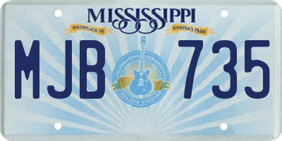 MS license plate MJB735