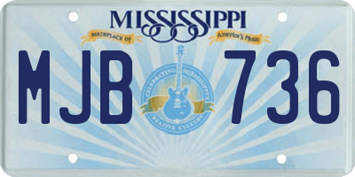 MS license plate MJB736