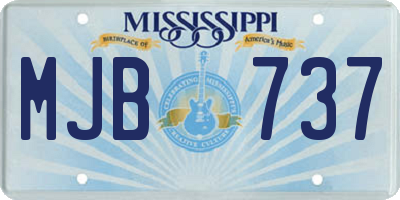 MS license plate MJB737