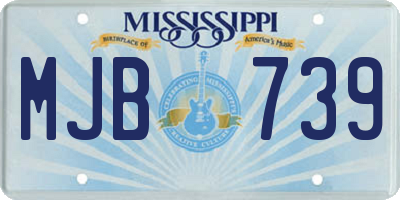 MS license plate MJB739