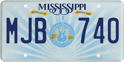 MS license plate MJB740