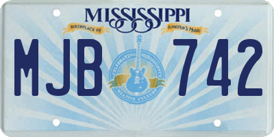 MS license plate MJB742