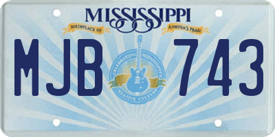 MS license plate MJB743