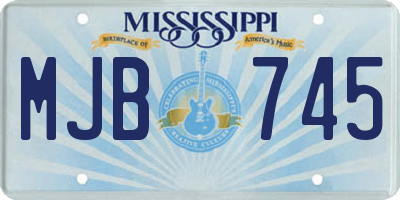 MS license plate MJB745