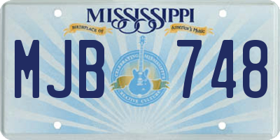 MS license plate MJB748