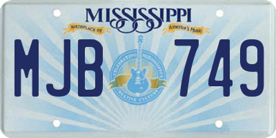 MS license plate MJB749