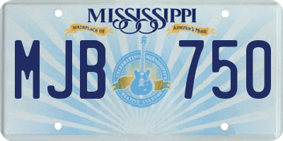 MS license plate MJB750