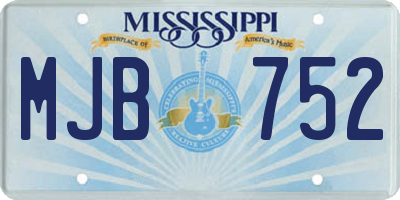 MS license plate MJB752