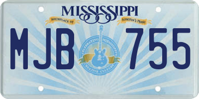 MS license plate MJB755
