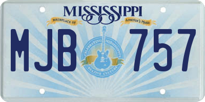MS license plate MJB757