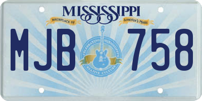 MS license plate MJB758