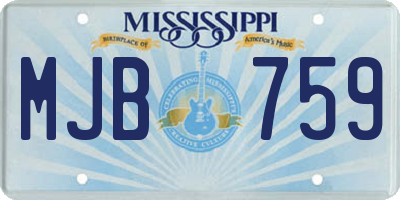 MS license plate MJB759