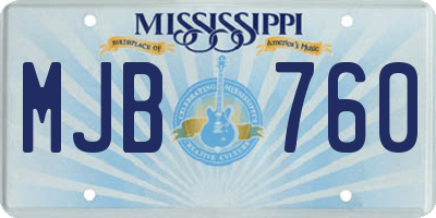 MS license plate MJB760