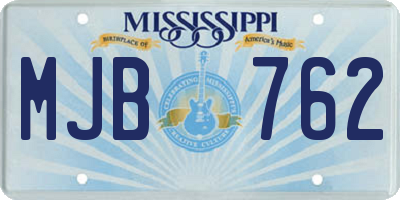 MS license plate MJB762