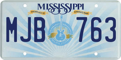 MS license plate MJB763