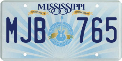 MS license plate MJB765