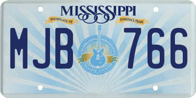 MS license plate MJB766