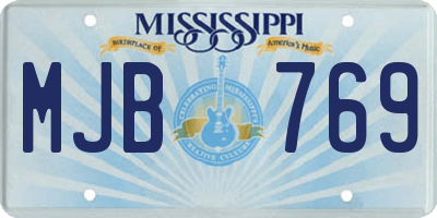 MS license plate MJB769