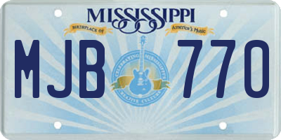 MS license plate MJB770