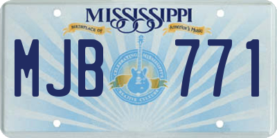 MS license plate MJB771