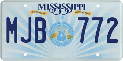 MS license plate MJB772