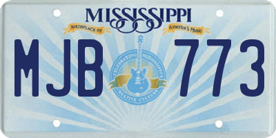 MS license plate MJB773