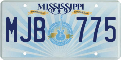 MS license plate MJB775