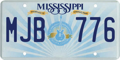 MS license plate MJB776