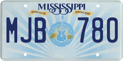 MS license plate MJB780
