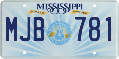 MS license plate MJB781