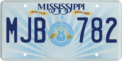 MS license plate MJB782