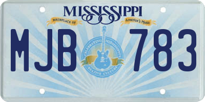 MS license plate MJB783