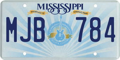 MS license plate MJB784