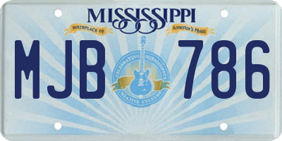MS license plate MJB786