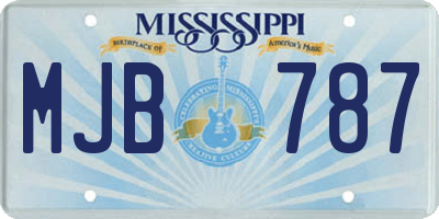 MS license plate MJB787