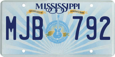 MS license plate MJB792