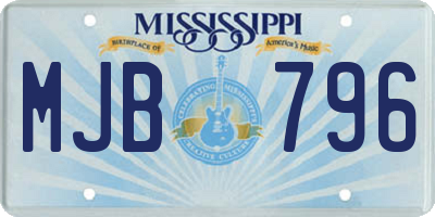 MS license plate MJB796